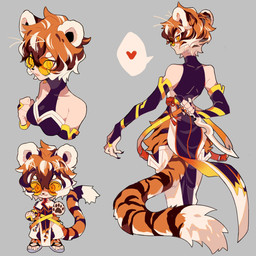 4_toes 5_fingers anthro armwear black_body black_fur black_hair breasts chibi clothed clothing countershading eyewear feet female fingers fully_clothed fur glasses hair heart_symbol holding_object holding_weapon knife looking_at_viewer looking_back multicolored_body multicolored_fur multicolored_hair multiple_poses multiple_positions orange_body orange_fur orange_hair pose short_hair simple_background smile solo speech_bubble striped_body striped_fur stripes toes weapon white_body white_fur white_hair siyeyeyeyer arknights hypergryph studio_montagne waai_fu_(arknights) felid mammal pantherine tiger 1:1 2019 hi_res