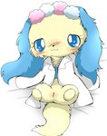 anthro anus blue_ears blue_eyes blush chibi clothing coat female floppy_ears flower flower_crown fluffy fluffy_ears fluffy_tail fur genitals heart_eyes heart_symbol jewelry lab_coat lop_ears necklace plant plump_labia pussy semi-anthro solo spread_legs spreading tail topwear yellow_body yellow_fur azuo jewelpet sanrio sega sega_fave sapphie_(jewelpet) bird_dog canid canine canis cavalier_king_charles_spaniel domestic_dog hunting_dog mammal spaniel toy_dog hi_res