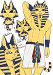 abs anthro biceps chibi clothed clothing crossgender egyptian egyptian_clothing egyptian_headdress ftm_crossgender fur male muscular muscular_anthro muscular_male pecs solo text toga topless topless_anthro topless_male yellow_body yellow_fur daroomie animal_crossing nintendo ankha_(animal_crossing) domestic_cat felid feline felis mammal absurd_res english_text hi_res