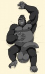 5_fingers 5_toes anthro areola balls bedroom_eyes belly big_balls big_belly big_penis biped black_body black_eyes black_fur dakimakura eyebrows feet fingernails fingers flaccid foreskin fur genitals grey_balls grey_body grey_nipples grey_penis grey_skin grin half-closed_eyes hand_on_belly huge_balls huge_penis humanoid_genitalia humanoid_hands humanoid_penis long_foreskin looking_at_viewer lying male musclegut muscular muscular_anthro muscular_male nails narrowed_eyes naughty_face navel nipples nude obese obese_anthro obese_male on_back orange_sclera overweight overweight_anthro overweight_male penis pose prehensile_feet saggy_balls seductive smile smirk solo toenails toes drakedragon dc_comics the_flash_(series) gorilla_grodd ape gorilla haplorhine mammal primate cel_shading dakimakura_design digital_media_(artwork) pinup shaded