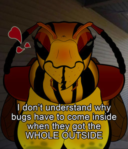 antennae_(anatomy) anthro areola bedroom_eyes black_eyes breasts compound_eyes exoskeleton eyelashes female heart_symbol humor looking_at_viewer mandibles mouth_closed multicolored_body narrowed_eyes photo_background seductive solo submissive submissive_female text wings awesomemazda04 arthropod bee hornet hymenopteran insect vespid wasp adobe_photoshop_(artwork) cel_shading digital_drawing_(artwork) digital_media_(artwork) english_text hi_res meme photography_(artwork) shaded