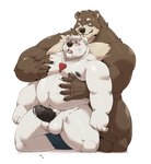 anthro balls belly black_nose brown_body duo erection eyewear genitals glasses groping_from_behind hug hugging_another hugging_from_behind humanoid_genitalia humanoid_hands humanoid_penis kemono lost_in_pleasure male male/male moob_grab moob_grope moobs navel nipples overweight overweight_male penis white_body jumperbear bear mammal polar_bear ursine 2022 absurd_res hi_res