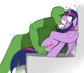 blush duo female feral flexible heart_symbol hooves horn legs_behind_head legs_up licking male male/female simple_background tongue underhoof wings madragon friendship_is_magic hasbro my_little_pony mythology anon twilight_sparkle_(mlp) equid equine human mammal mythological_creature mythological_equine winged_unicorn