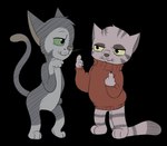 2016 aged_down alpha_channel ambiguous_gender anthro anthrofied biped bottomless child claws clothed clothing crossover domestic_cat duo feet felid felidae_(film) feline felis flat_colors francis_(felidae) fritz_the_cat fritz_the_cat_(character) fur fuzzydesign gesture green_eyes grey_body grey_fur hand_gesture mackerel_tabby male male_(lore) mammal middle_finger paws red_clothing red_sweater red_topwear semi-anthro simple_background striped_body striped_fur stripes sweater tabby_cat topwear transparent_background tuxedo_cat whiskers yellow_eyes young young_anthro young_male