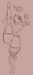 accessory anthro anus big_butt butt butt_focus female flexible genitals hair_accessory hair_tie huge_butt leg_in_air muscular muscular_female on_one_leg presenting presenting_anus presenting_hindquarters presenting_pussy pussy solo standing tiptoes wobble sebastian_almric jasmine_(sebastian_almric) domestic_cat felid feline felis mammal hi_res