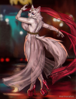anthro dancing female solo marmoratus domestic_cat felid feline felis mammal absurd_res hi_res