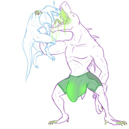 anthro balls big_balls big_bulge big_penis bodily_fluids bulge casual_vore clothed clothing detailed_bulge drooling genitals glowing huge_balls huge_bulge huge_penis imminent_vore larger_male larger_pred lumerian male oral_vore penis presenting revealing_outfit saliva seductive size_difference skimpy soft_vore solo spread_legs spreading struggling struggling_prey suggestive surprised teasing teasing_viewer tight_bulges tight_clothing tight_underwear tongue tongue_out underwear vore conditional_dnp samagthrav2 risk_of_rain acrid_(risk_of_rain) alien reptile scalie absurd_res hi_res