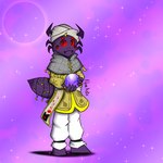 6_eyes anthro bottomwear clothing costume crystal_ball fortune_teller fur halloween_costume headgear headwear holidays looking_at_viewer moon multi_eye pants purple_background purple_body purple_fur red_sclera religious_clothing religious_headwear robe simple_background solo standing turban white_bottomwear white_clothing white_pants yellow_clothing yellow_robe novaarts cult_of_the_lamb halloween massive_monster_(studio) shamura_(cult_of_the_lamb) arachnid arthropod spider 1:1