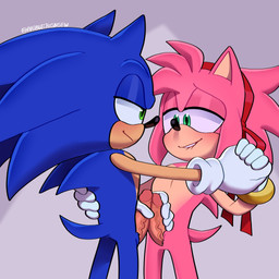 accessory anthro blue_body bracelet clothing crossgender duo frottage ftm_crossgender genitals gloves green_eyes hair_accessory hairband hand_holding handwear jewelry male male/male narrowed_eyes penile penis penises_touching pink_body sex smile ari_dibujitos sega sonic_the_hedgehog_(series) amy_rose sonic_the_hedgehog eulipotyphlan hedgehog mammal 1:1 absurd_res hi_res