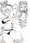 anthro bear_trap big_breasts bikini blush breasts clothing duo female fur hair heart_symbol kemono multi_tail pose swimwear tail trap_(contrivance) two-piece_swimsuit kijima222 tododomennrui lifewonders tokyo_afterschool_summoners durga_(tas) hakumen_(tas) canid canine felid fox mammal pantherine tiger 2018 hi_res