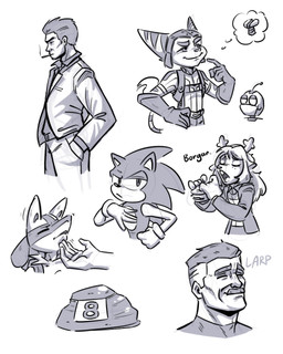 ambiguous_gender anthro biped bottomwear clothed clothed_anthro clothed_female clothed_human clothed_male clothing female fully_clothed fully_clothed_anthro fully_clothed_female fully_clothed_human fully_clothed_male group male rock topwear advos deltarune image_comics invincible_(image_comics) nickelodeon nintendo pokemon ratchet_and_clank sega sonic_the_hedgehog_(series) sony_corporation sony_interactive_entertainment spongebob_squarepants undertale_(series) yakuza_(series) clank_(ratchet_and_clank) kazuma_kiryu noelle_holiday omni-man ratchet_(ratchet_and_clank) sonic_the_hedgehog deer eulipotyphlan generation_4_pokemon hedgehog human lombax lucario mammal new_world_deer pokemon_(species) reindeer 2026 4:5 digital_drawing_(artwork) digital_media_(artwork) hi_res sketch