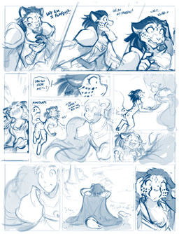 anthro armor breasts cheek_tuft chest_tuft clothed clothed_anthro clothed_female clothed_human clothed_male clothing dialogue duo facial_tuft featureless_breasts female floating fully_clothed fully_clothed_anthro fully_clothed_female fully_clothed_human fully_clothed_male kneeling male nude nude_anthro nude_female open_mouth panicking text tuft wide_eyed conditional_dnp tom_fischbach twokinds adira_riftwall keiren_(twokinds) felid human keidran mammal pantherine snow_leopard 2025 blue_and_white comic english_text monochrome sketch