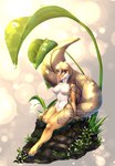 anthro bent_leg blue_eyes blue_pawpads breasts claws extended_leg feet female fingers genitals grass leaf leaf_tail looking_at_viewer nipples non-mammal_breasts nude outstretched_leg pawpads plant pussy rock simple_background sitting smile solo tail thick_thighs tongue tongue_out wide_hips tekitourabbit_(artist) maple_(maplegek) flat-tailed_gecko gecko leaf-tailed_gecko lizard reptile satanic_leaf-tailed_gecko scalie digital_media_(artwork)