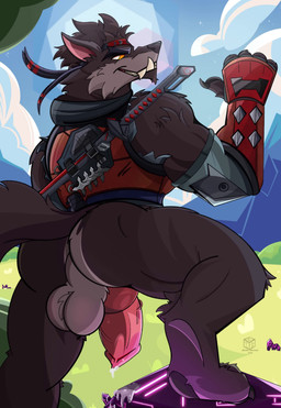 animal_genitalia anthro balls butt butt_focus genitals knot knotted_penis male penis smile smiling_at_viewer smirk smirking_at_viewer solo sound_effects teasing icer_breaker sound_warning epic_games fortnite mythology dire_(fortnite) canid canine mammal mythological_canine mythological_creature werecanid werecanine werecreature werewolf absurd_res animated hi_res short_playtime sound video