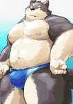 anthro belly brown_body brown_fur bulge clothing fur humanoid_hands kemono male moobs navel nipples one_eye_closed overweight overweight_anthro overweight_male solo tongue tongue_out underwear wink ayame42612 canid canine canis domestic_dog mammal 2021 hi_res