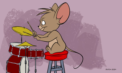 anthro big_ears drum drumstick_(musical) fur hair holding_drumstick holding_object male mouth_closed musical_instrument nude percussion_instrument playing_drum playing_music side_view sitting sitting_on_stool smile solo tail wide_eyed dutch_(artist) metro-goldwyn-mayer tom_and_jerry jerry_mouse mammal mouse murid murine rodent 2024 5:3 hi_res signature