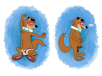bodily_fluids candid clothing cum genital_fluids genitals male penis solo underwear whathaveyoudone hanna-barbera hokey_wolf hokey_wolf_(character) canid canine canis mammal wolf 4:3