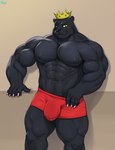 abs anthro barazoku biceps big_bulge black_nose briefs bulge clothing crown deltoids headgear huge_bulge looking_at_viewer male muscular muscular_anthro muscular_male navel nipples pecs red_briefs red_clothing red_underwear smile solo standing underwear yellow_sclera neofi danny_smoke_in_furry_land king_magnum felid mammal pantherine 2024 absurd_res digital_media_(artwork) hi_res portrait shaded three-quarter_portrait