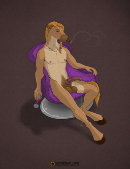 alcohol anthro balls beverage container cup drinking_glass genitals glass glass_container glass_cup hooves male mane nipples nude penis sitting wine wine_glass thathornycat capitoline_ranch yanosuke_(thathornycat) equid equine horse mammal absurd_res hi_res huge_filesize