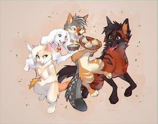 bell bell_collar black_hair black_markings black_nose blonde_hair blue_eyes bodily_fluids collar collar_only dripping dumplings eyelashes fangs female feral food fur green_eyes grey_body grey_fur grey_hair group hair happy holding_food holding_object inner_ear_fluff larger_male leaf licking licking_lips looking_at_another looking_at_food looking_at_object male markings nude pink_collar pink_nose red_body red_eyes red_fur saliva saliva_drip short_hair simple_background size_difference smaller_female snout soup striped_body striped_fur striped_markings stripes tail tan_body tan_fur teeth tongue tongue_out tuft white_body white_fur azzai fhyra kammy_(kammysmb) bird_dog canid canine canis dasyurid dasyuromorph domestic_dog hunting_dog jackal mammal maned_wolf marsupial spaniel tasmanian_devil 2023 colored colored_sketch digital_drawing_(artwork) digital_media_(artwork) shaded sketch