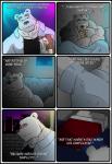 bear bed breasts canid canine canis clothing comic domestic_dog english_text female frostbite_(rubberbuns) furniture hi_res male male/female mammal muscular polar_bear rubberbuns text ursine