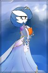 3_fingers :< blue_hair clothing elegant female fingers hair headgear headwear not_furry orange_eyes side_view simple_background solo renv nintendo pokemon aurora_style_gardevoir rown gardevoir generation_3_pokemon humanoid pokemon_(species) shiny_pokemon 2022 2:3 absurd_res hi_res signature