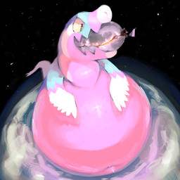 anthro belly big_belly huge_belly macro male moon object_vore overweight planet_vore solo space vore 80sarchosaur dinosaur prehistoric_species reptile scalie 1:1 2020 hi_res