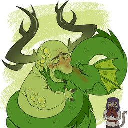 3_fingers anthro blush bodily_fluids claws duo eyes_closed feral fingers french_kissing hands_over_mouth horn kissing male tears ratopombo microsoft mythology the_elder_scrolls warhammer_(franchise) warhammer_40000 yoshi_and_toad_kissing kesh_the_clean nurgle peryite chaos_god daedric_prince demon dragon felid humanoid khajiit mammal monster monstrous_humanoid mythological_creature mythological_scalie scalie 1:1 2026 absurd_res digital_drawing_(artwork) digital_media_(artwork) hi_res meme