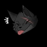 ambiguous_form ambiguous_gender chibi eyes_closed facial_scar fur scar simple_background smile solo tongue tongue_out leda_(artist) a_man_in_a_beasts_world lara_shepard_(ghilliecamo) canid canine canis mammal wolf 1:1 alpha_channel digital_media_(artwork) female_(lore)