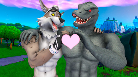 abs anthro athletic athletic_anthro athletic_male clothed clothing duo happy heart_symbol holidays male male_anthro muscular muscular_anthro muscular_male romantic romantic_couple topless topless_anthro topless_male meteorsmash dollymolly323_(modeler) okamical_(modeler) epic_games fortnite valentine's_day thunder_(fortnite) wendell_(fortnite) canid canine lizardman mammal scalie 16:9 3d_(artwork) 4k absurd_res digital_media_(artwork) hi_res source_filmmaker_(artwork) widescreen
