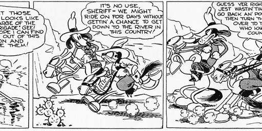anthro bottomwear cactus clothed clothing cowboy_hat dialogue feral footwear gloves group handwear hat headgear headwear hooves male open_mouth outside pants plant quadruped text floyd_gottfredson roy_nelson disney public_domain mickey_mouse pegleg_pete pete_(disney) sylvester_shyster bulldog canid canine canis domestic_cat domestic_dog equid equine felid feline felis horse mammal mastiff molosser mouse murid murine rodent 1930 20th_century absurd_res ancient_art black_and_white comic dated english_text hi_res long_image monochrome wide_image