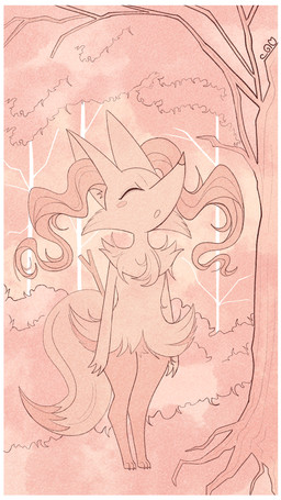 3_fingers 3_toes ambiguous_gender anthro arm_tuft blush blush_stickers border cheek_tuft chest_tuft claws dipstick_tail eyes_closed facial_tuft feet fingers forest forest_background grass inner_ear_fluff markings nature nature_background open_mouth outside plant shoulder_tuft solo stick tail tail_markings toes tree tuft katten_(artist) nintendo pokemon braixen canid canine generation_6_pokemon mammal pokemon_(species) 2025 9:16 absurd_res hi_res monochrome signature