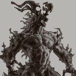 abs anthro arm_spikes big_horn black_body claws embers empty_eyes fire horn lava male neck_spikes nude open_mouth pecs pseudo_hair pseudo_mane sharp_teeth simple_background solo spikes spikes_(anatomy) teeth taran_fiddler final_fantasy final_fantasy_xvi square_enix clive_rosfield ifrit_(final_fantasy) ifrit_(final_fantasy_xvi) demon elemental_creature fire_creature lava_creature mineral_fauna absurd_res hi_res monochrome sketch source_request
