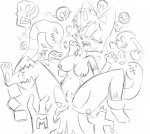 anthro areola blush bodily_fluids browser crotch_tuft female navel nipples nude restrained solo spread_legs spreading tears tentacles tuft l1zardman firefox mozilla canid canine fox mammal black_and_white monochrome sketch