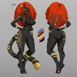 4_toes 5_fingers anthro areola athletic athletic_female big_breasts black_body black_fur black_nose blue_eyes breasts colored_nails exposed_breasts eyebrows eyelashes feet female fingers fur genitals hair markings muscular muscular_female nails nipples nude simple_background solo spots spotted_body spotted_fur toes vulva wide_hips hazakyaracely felid leopard mammal pantherine 1:1 2020 digital_media_(artwork) hi_res