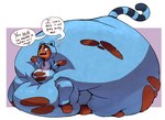 anthro belly big_butt blue_clothing butt clothing female huge_butt overweight solo speech_bubble text lowkey dreamworks the_bad_guys ms._tarantula_(the_bad_guys) arachnid arthropod mygalomorph spider tarantula 2022 hi_res