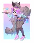 5_fingers anthro clothed clothing crossdressing eyebrows eyelashes femboy fingers fishnet_stockings footwear fur genitals grey_body grey_fur grey_hair hair legwear male penis shoes smile solo standing thigh_highs fumiko lyx_(lynxer) felid feline mammal 2020 absurd_res digital_media_(artwork) hi_res