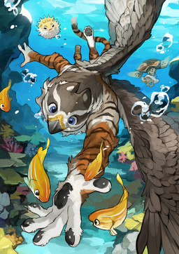 anthro beak blue_eyes bubble feathered_wings feathers feral male nude_anthro nude_male pawpads paws solo stripes swimming tail underwater water wings wintom mythology streifi aquatic avian cnidarian felid fish gryphon hybrid jellyfish mammal medusozoan mythological_avian mythological_creature pantherine pufferfish reptile scalie tetraodontiform tiger turtle digital_media_(artwork) hi_res