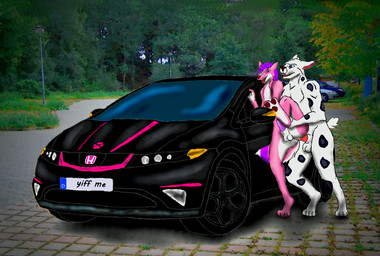 anal anal_penetration anthro anthro_on_anthro anthro_penetrated anthro_penetrating anthro_penetrating_anthro balls black_body black_fur black_nose blue_eyes car duo erection femboy fur genitals hair headlight male male/male male_penetrated male_penetrating male_penetrating_male nude outside penetration penile penis pink_body pink_fur purple_body purple_fur purple_hair sex tail tongue tongue_out vehicle white_body white_fur unknown_artist honda canid canine canis dalmatian domestic_dog mammal digital_media_(artwork) source_request