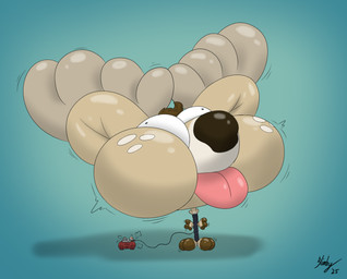 air_inflation anthro antler_expansion antlers big_antlers big_cheeks big_ears big_eyes big_head big_nose big_tongue black_eyes brown_hair brown_nose cheek_expansion cyan_background ear_expansion expansion extreme_inflation eye_expansion glistening glistening_head gradient_background hair head_expansion head_inflation horn hose hose_inflation huge_antlers huge_cheeks huge_ears huge_eyes huge_head huge_nose huge_tongue hyper hyper_antlers hyper_cheeks hyper_ears hyper_eyes hyper_head hyper_inflation hyper_nose hyper_tongue inflation male motion_lines nose_expansion pink_tongue puffed_cheeks shadow simple_background solo swelling tan_ears tongue tongue_expansion year slimby deer mammal 2025 hi_res signature