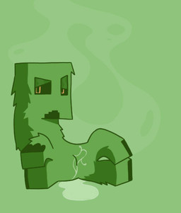 4_legs ambiguous_gender animal_genitalia bedroom_eyes bodily_fluids cloaca cloaca_juice feral genital_fluids genitals hooves narrowed_eyes plant presenting presenting_cloaca seductive smoke solo mcgriddy microsoft minecraft mojang xbox_game_studios creeper_(minecraft) elemental_creature flora_fauna hi_res