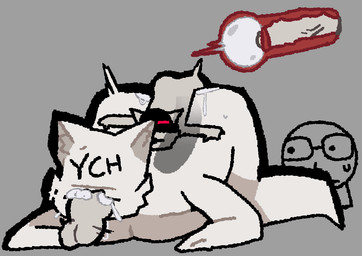 anthro bodily_fluids bowler_hat bradley_lynx_(character) clothing cum cum_in_mouth cum_in_uterus cum_in_vagina cum_inside disembodied_penis eyeless eyewear faceless fellatio fur genital_fluids genitals glasses group gynomorph gynomorph/male hat hat_only headgear headgear_only headwear headwear_only intersex intersex/male larger_gynomorph larger_intersex male mask masky_(character) mostly_nude oral penile penis sex size_difference smaller_male spitroast trio uterus white_body white_fur x-ray_view evilincarn8te ych_(character) animate_inanimate living_mask unknown_species nonbinary_(lore)