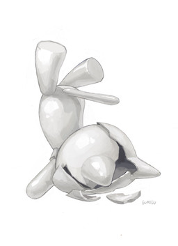 ambiguous_gender anthro broken_arm broken_face cracked cracks faceplant glistening glistening_body head_wound hollow_body ouch porcelain simple_background solo stubby_arms stubby_legs tail unusual_anatomy upside_down white_background white_body wounded gumigu animate_inanimate domestic_cat felid feline felis mammal digital_drawing_(artwork) digital_media_(artwork) hi_res