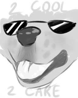 ambiguous_gender anthro black_nose eyewear glasses humor simple_background solo text tongue white_background backsash canid canine mammal digital_media_(artwork) english_text greyscale meme monochrome reaction_image sketch