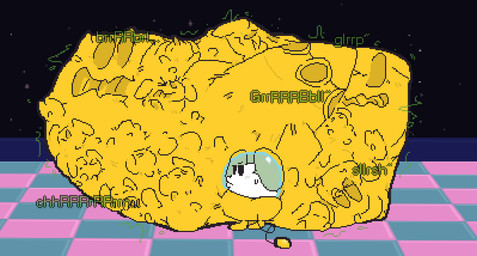 >_< ambiguous_gender ambiguous_prey armless belly big_belly biped black_eyes bloated bodily_fluids bodysuit bubble_helmet churn clenched_eyes clothing digestion digestion_noises duckface empty_eyes eyes_closed face_imprint fully_inside glorp green_text half-closed_eyes hand_imprint head_turned huge_belly hyper hyper_belly imprint line_tail looking_at_viewer looking_back looking_back_at_viewer male male_pred mass_vore monotone_bodysuit monotone_skinsuit motion_lines mouth_closed multiple_prey narrowed_eyes noseless o3o object_vore rocket_ship rumbling_stomach same_size_vore short_legs size_difference skinsuit slorsh smaller_pred soft_vore solo sound_effects space_helmet spacesuit spiral_tail standing stretchy_bulge sweat sweatdrop tail tail_orb text thin_tail tight_clothing unseen_prey unusual_ears unwilling_prey vore vowelless vowelless_sound_effect white_face yellow_bodysuit yellow_clothing yellow_skinsuit yellow_spacesuit meatcanister chuchu_rocket sega chubach chubei chuih chupea chuchu_(chuchu_rocket) felid feline felis kapukapu mammal mouse murid murine rodent 2026 digital_media_(artwork) english_description hi_res pixel_(artwork) story story_in_description