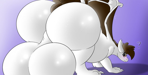 anus balls big_anus big_balls big_butt blush butt feral genitals huge_anus huge_balls huge_butt hyper hyper_anus hyper_balls hyper_butt hyper_genitalia male solo surprised_face white_body weatherdragon mythology weather(character) dragon mythological_creature mythological_scalie scalie