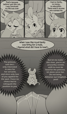anthro backstory blush blush_lines bow_ribbon bow_tie buckteeth clothing dialogue dirty duo female flashback furniture hair long_hair maid_uniform male male/female on_lap poor servant servants sitting_on_lap sofa teeth text uniform muhny lily_(muhny) lyle_(muhny) mammal mouse murid murine rodent comic english_text greyscale hi_res monochrome