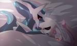 bed duo furniture shixiexiaomo nintendo pokemon dialga generation_4_pokemon legendary_pokemon palkia pokemon_(species)