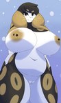 anthro areola big_breasts breasts deep_navel female genitals huge_breasts looking_at_viewer navel nipple_piercing nipples nude piercing pussy slightly_chubby snow snowing solo standing whiskers yellow_eyes dullyarts sybil_(dullyarts) mammal marine pinniped seal hi_res