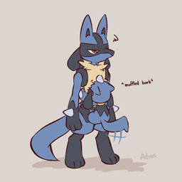 3_fingers 3_toes ambiguous_gender anthro biped blue_body blue_fur blue_tail chest_spike duo feet fingers fur grey_background hand_spike humor kemono nude nude_ambiguous nude_anthro red_eyes simple_background spikes spikes_(anatomy) standing tail toes advos nintendo pokemon generation_4_pokemon lucario pokemon_(species) riolu 1:1 2025 digital_drawing_(artwork) digital_media_(artwork) flat_colors